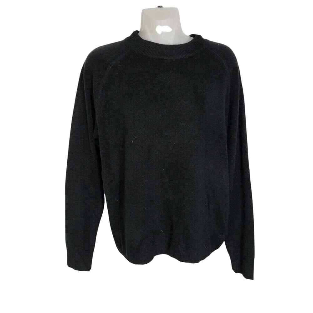 Mercer Street Studio Womens Sweater Medium Black Pullover Zip Back Long Sleeve